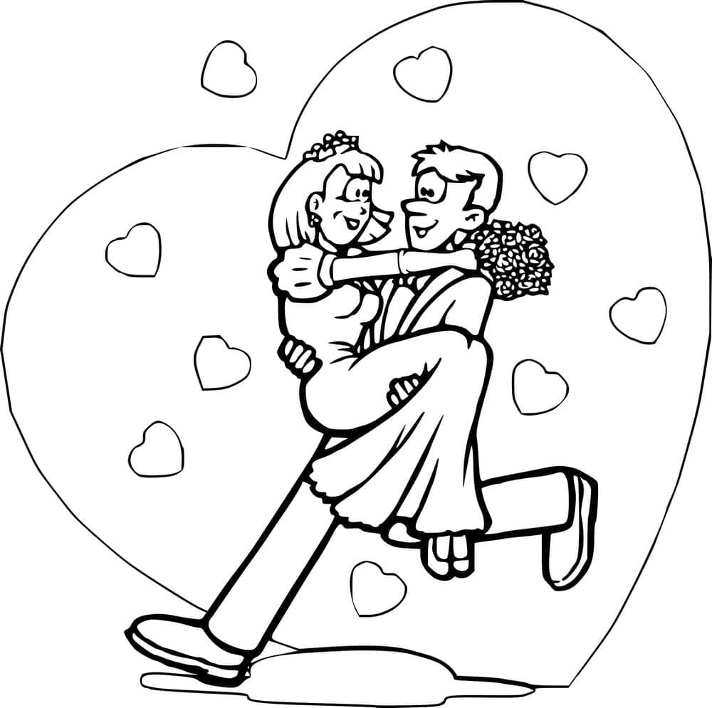 Раскраски Пар - Распечатать бесплатно раскраски влюблённых пар
