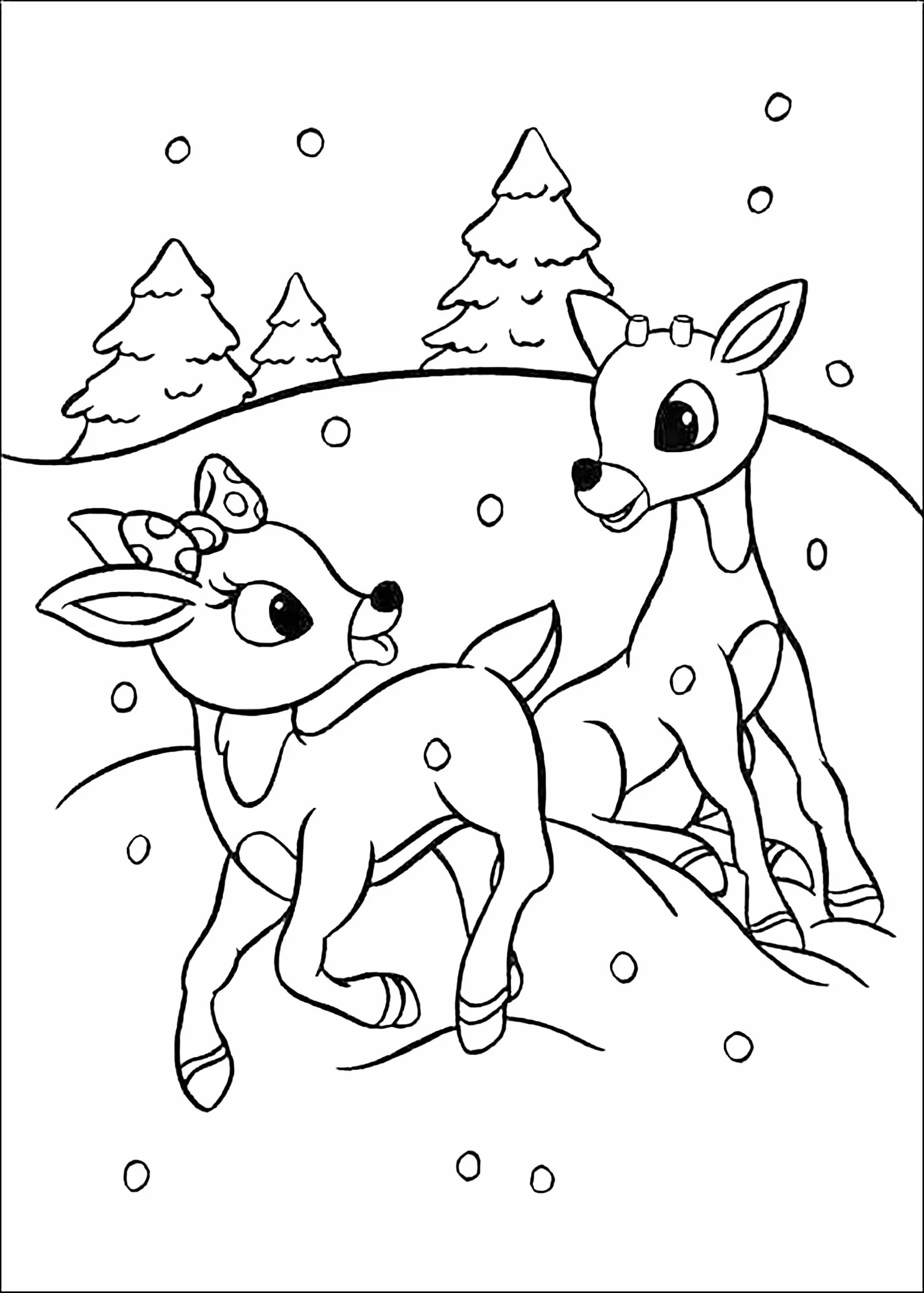 Christmas Reindeer Coloring Pages. 100 New Images Free Printable