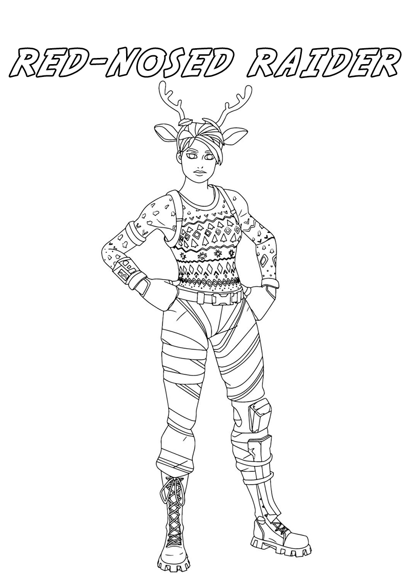 898 Animal Fortnite Christmas Coloring Pages for Adult