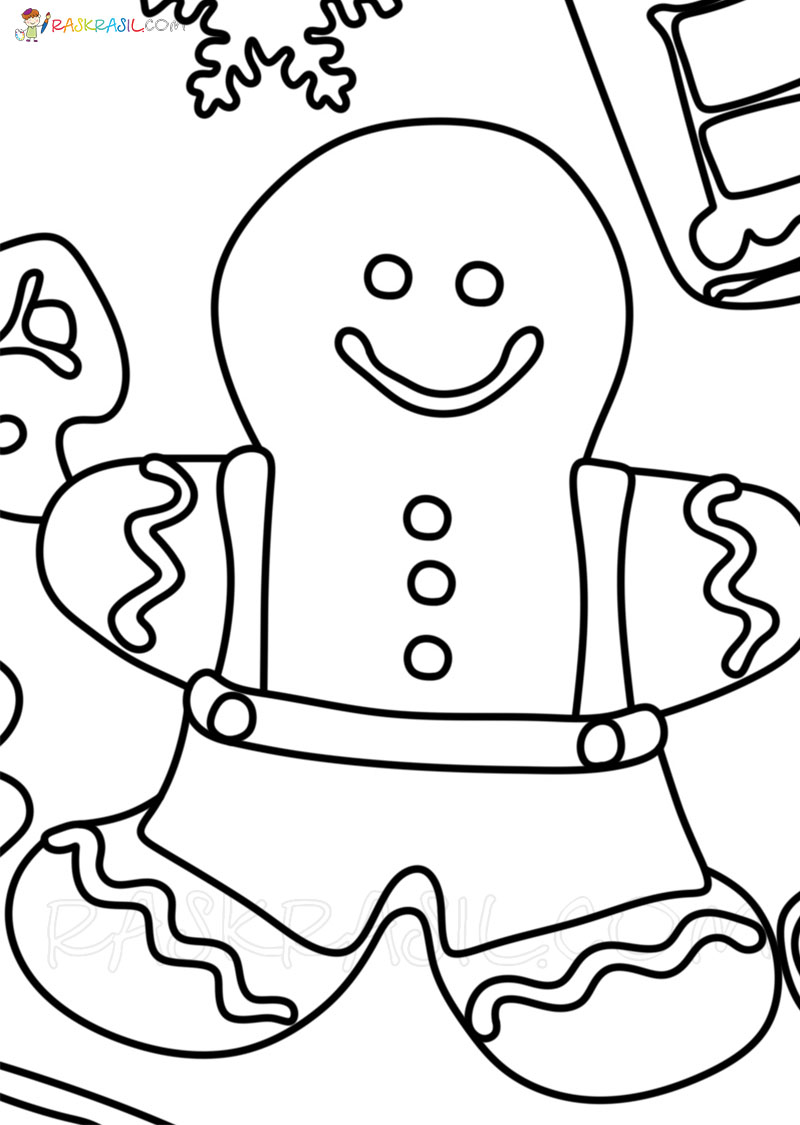 Dibujos de Hombre de jengibre para colorear. Imprime gratis