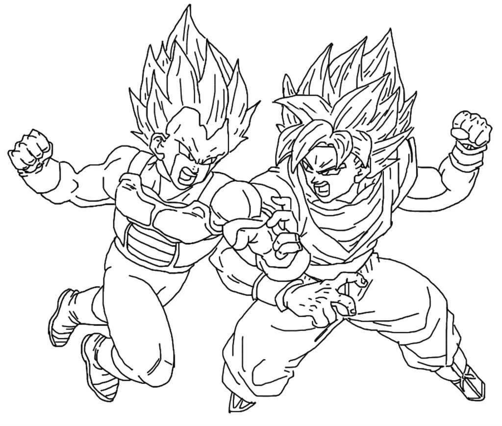 Goku Coloring Pages Free Printable of the main character Dragon Ball Z.
