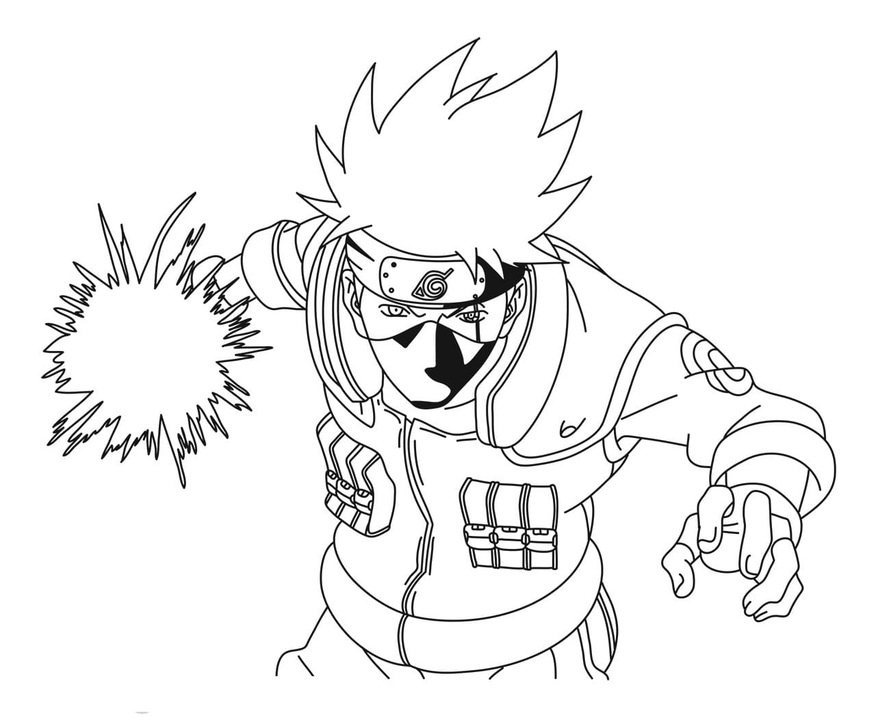 Desenho para colorir Fortnite Naruto : Kakashi skin / Black Ops