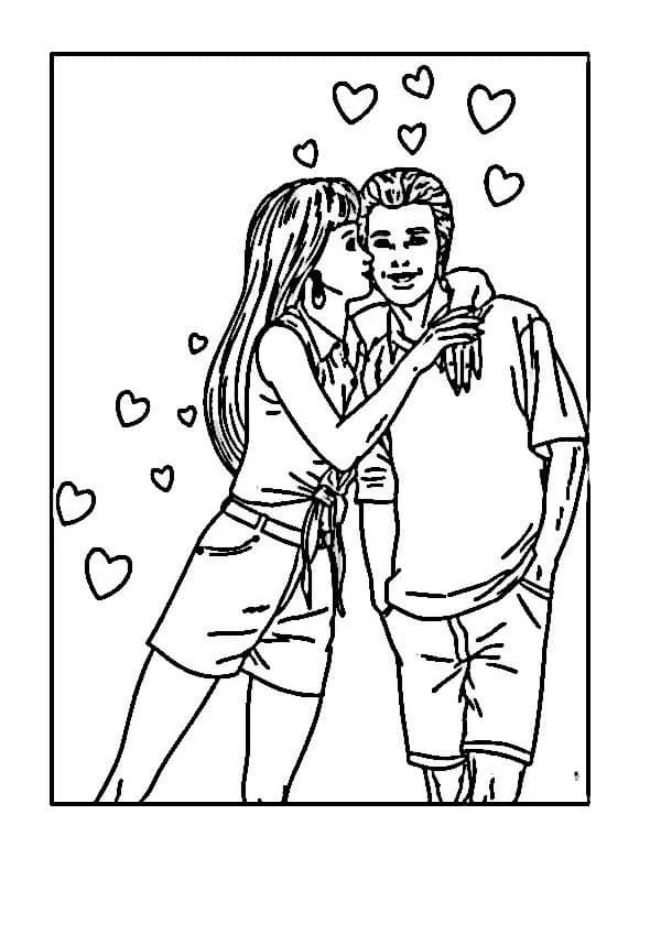 Couple Kissing Coloring Pages | 70 images Free Printable