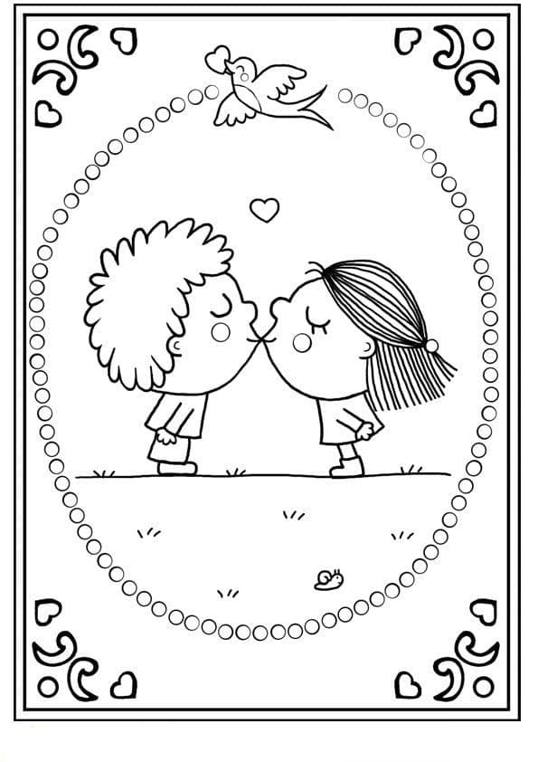Couple Kissing Coloring Pages | 70 images Free Printable
