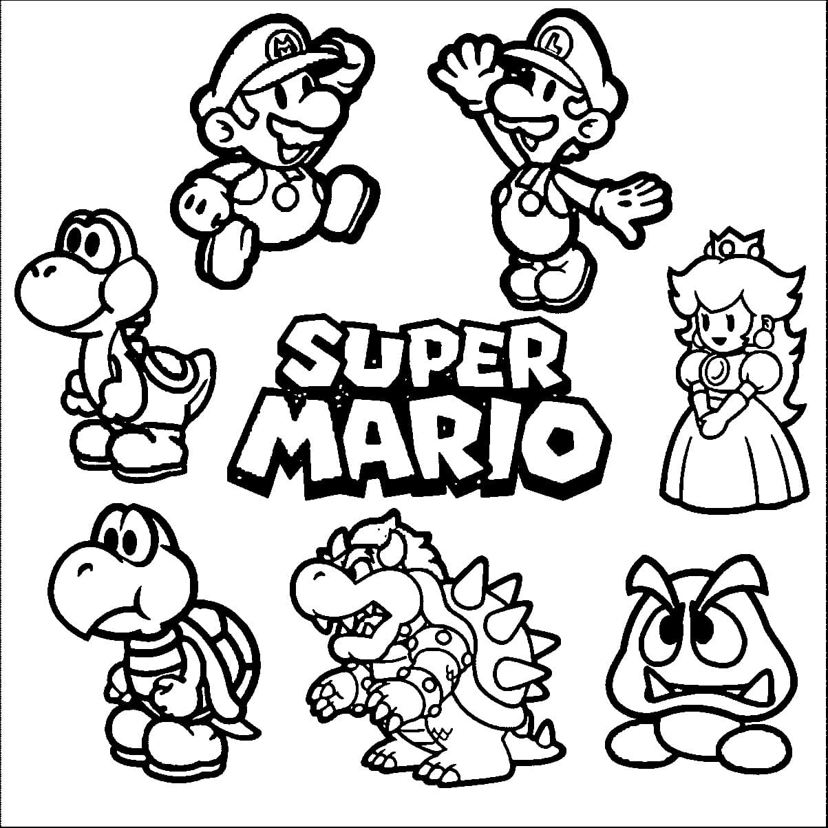 Ausmalbilder Mario. 100 besten kostenlosen Bilder zum Drucken
