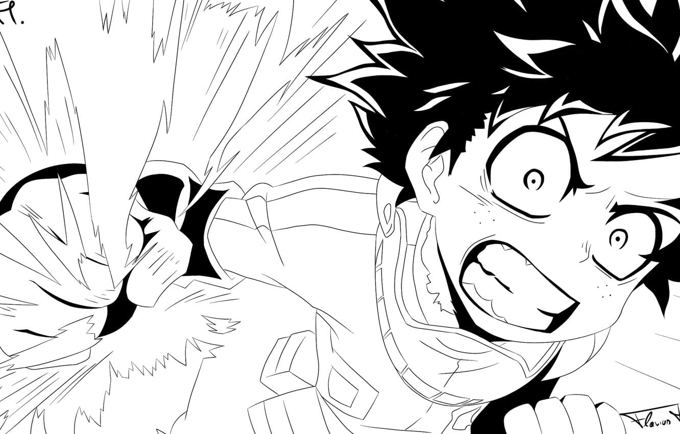 Anime Coloring Pages Deku - Coloring and Drawing