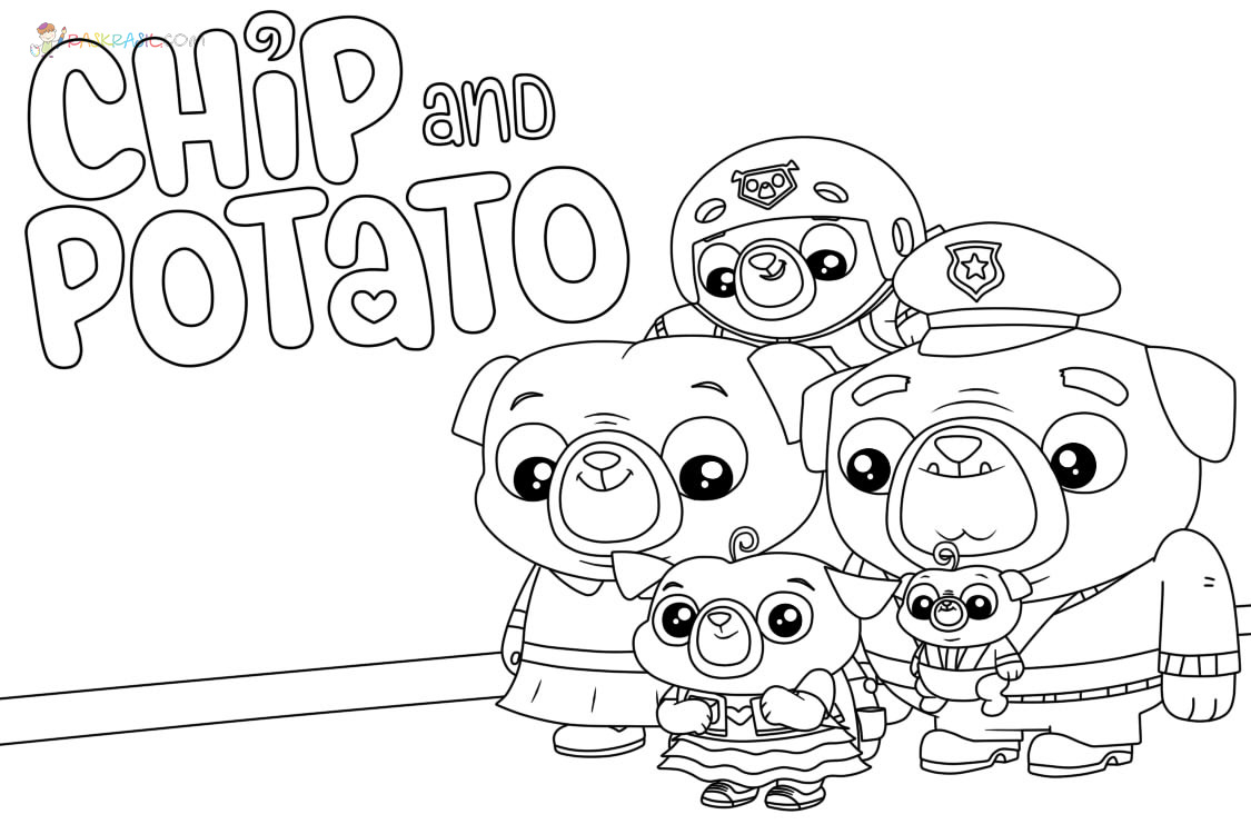 Dibujos de Chip y Potato para Colorear - 50 imágenes gratis para imprimir