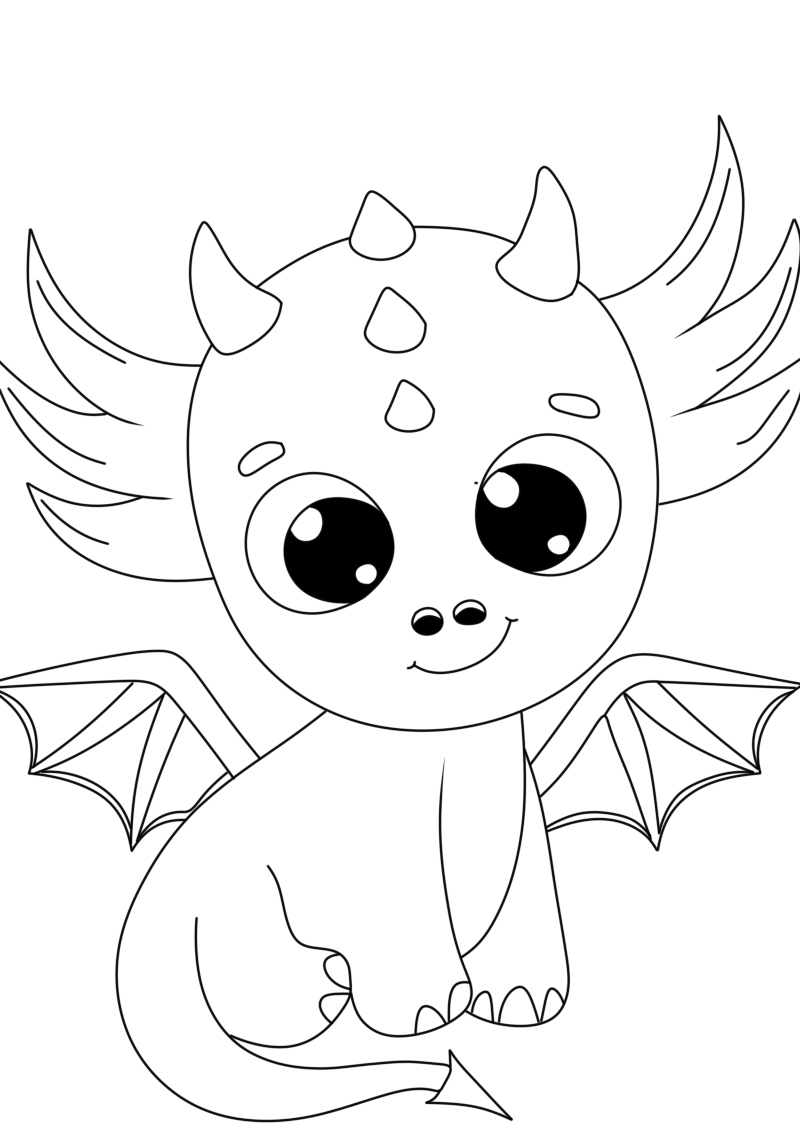 Desenhos de Bebê Dragão para Colorir