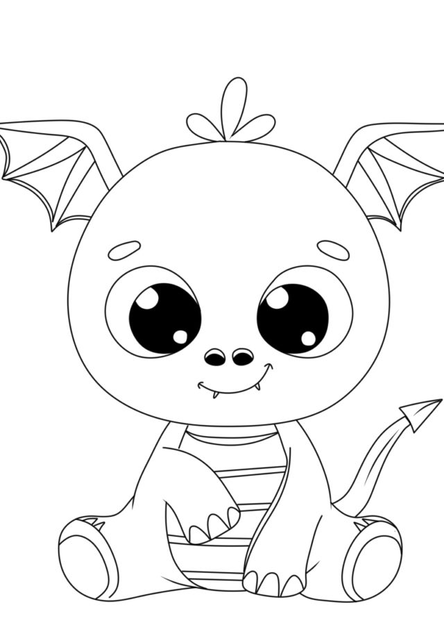 Ausmalbilder Baby Drache | Kostenlos Malvorlagen zum Ausdrucken