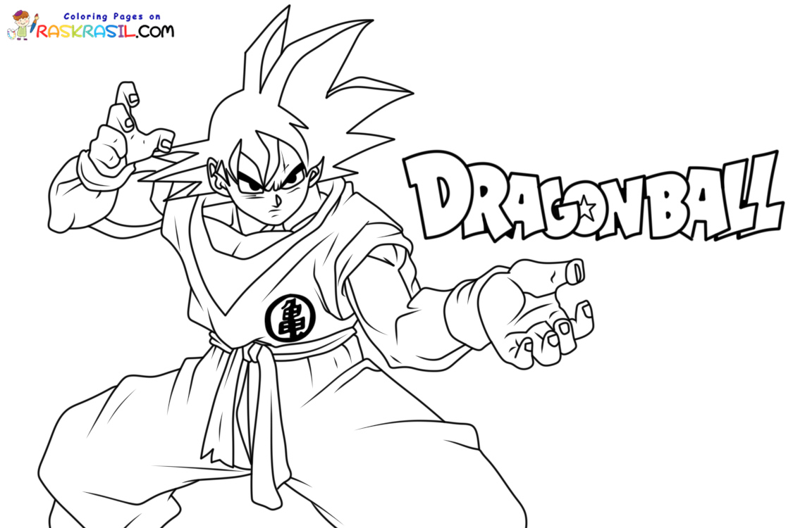 20 Desenhos do Son Goku para Colorir e Imprimir - Online Cursos Gratuitos