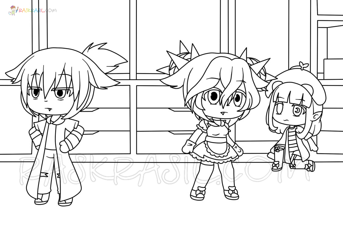 Desenho para colorir Gacha Life · Creative Fabrica