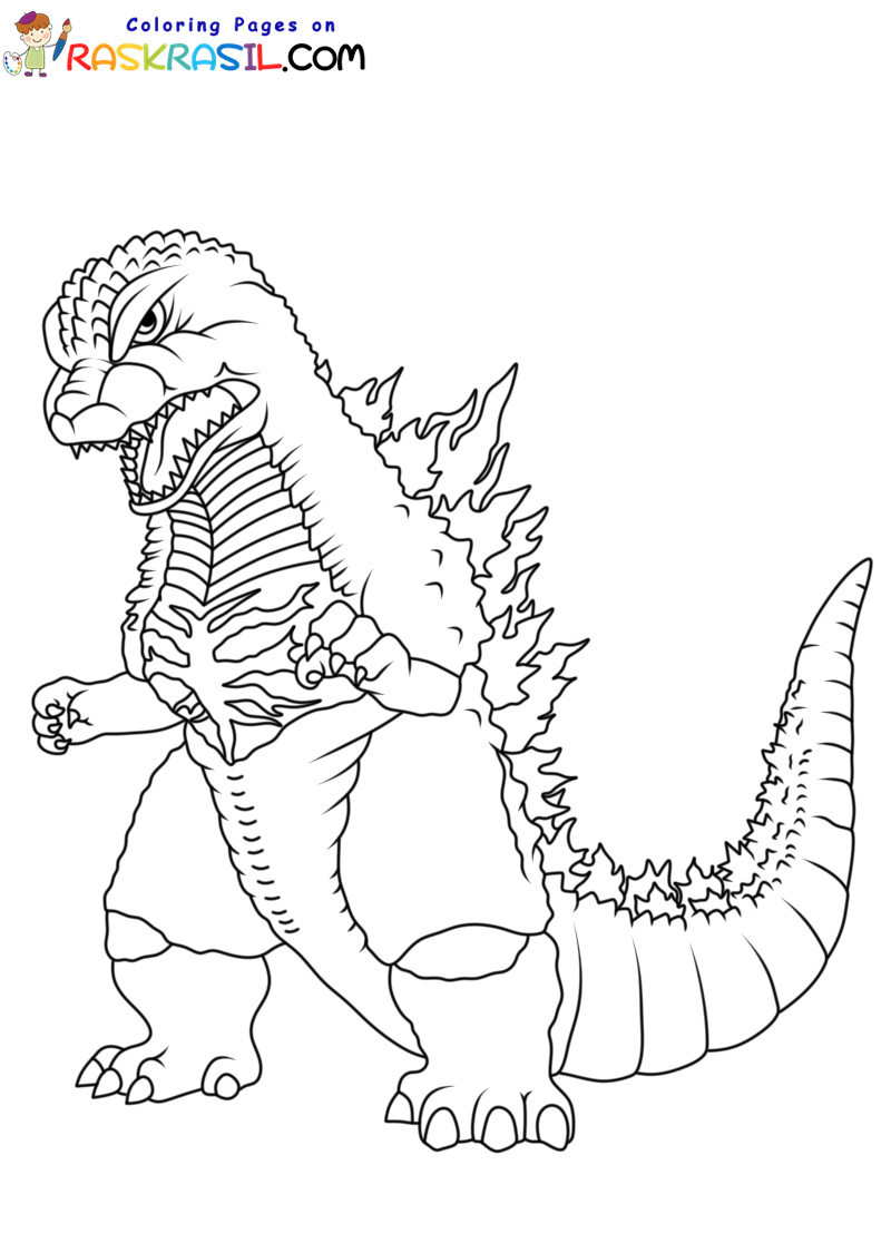 Dibujos de Godzilla para colorear - Imprimir monstruo gratis