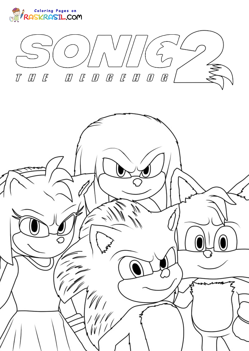 Dibujos de Knuckles la Equidna para Colorear - Imprime gratis