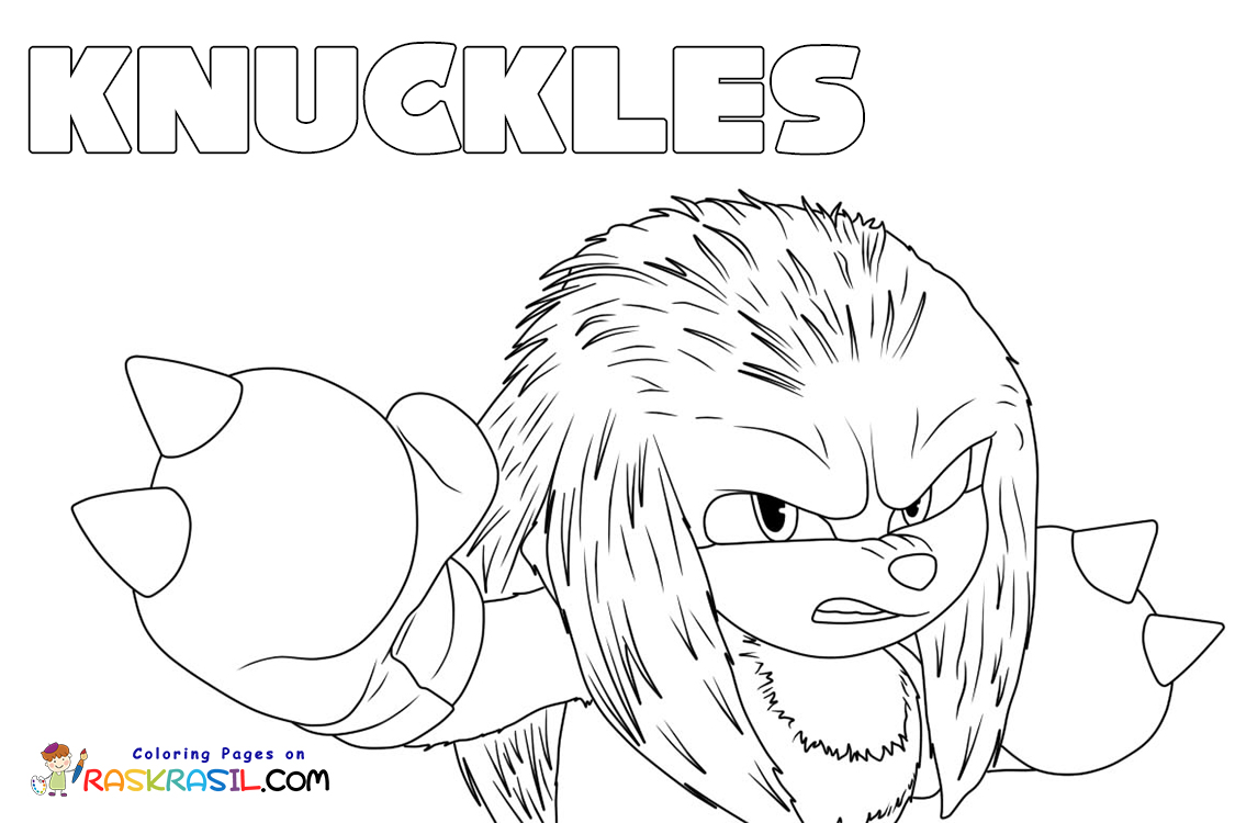 Dibujos de Knuckles la Equidna para Colorear - Imprime gratis