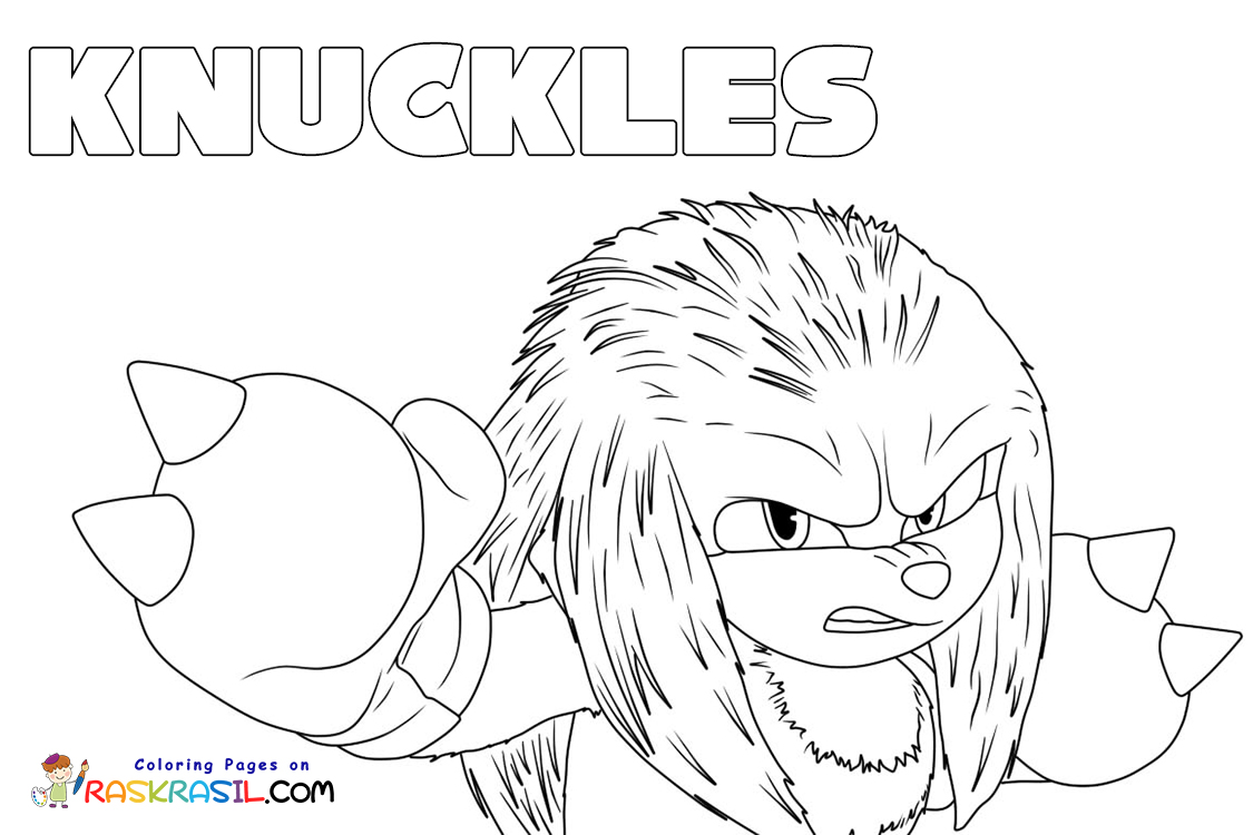 Desenho de Knuckles, a equidna para colorir