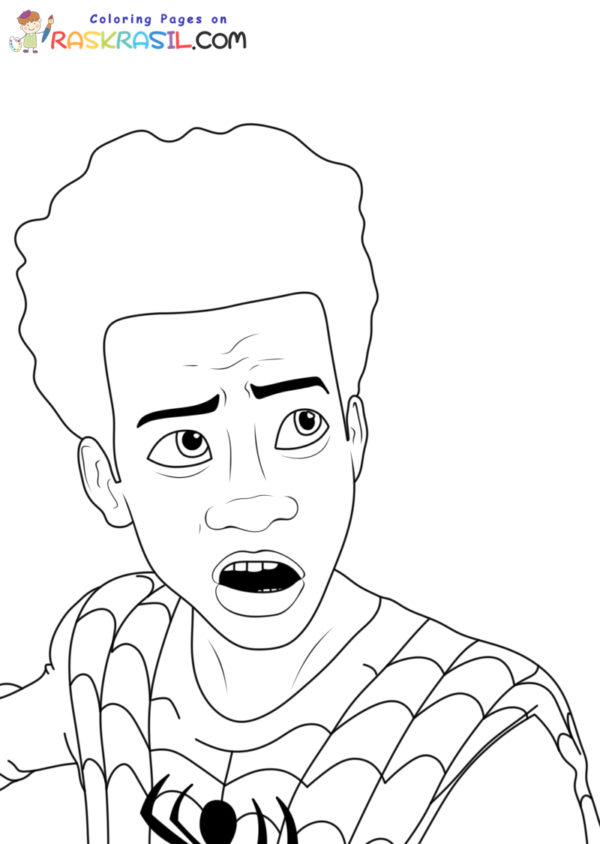 Desenhos de Miles Morales para Colorir - Impressão do Homem-Aranha