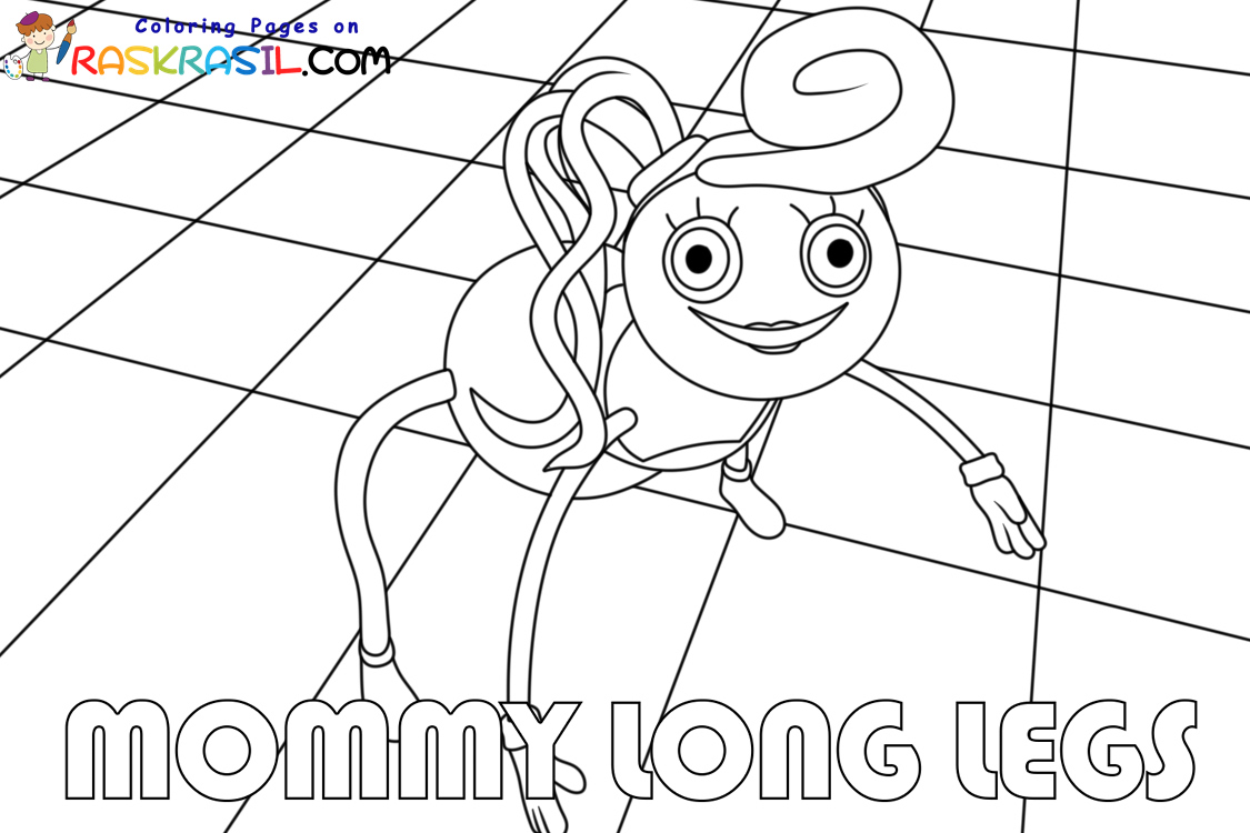 Mommy Long Legs Standing Poppy Playtime Coloring Page for Kids