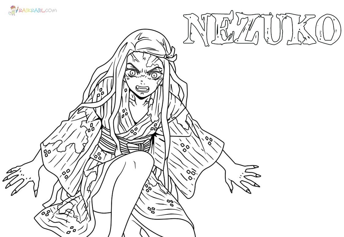 Tanjiro Et Nezuko para colorir