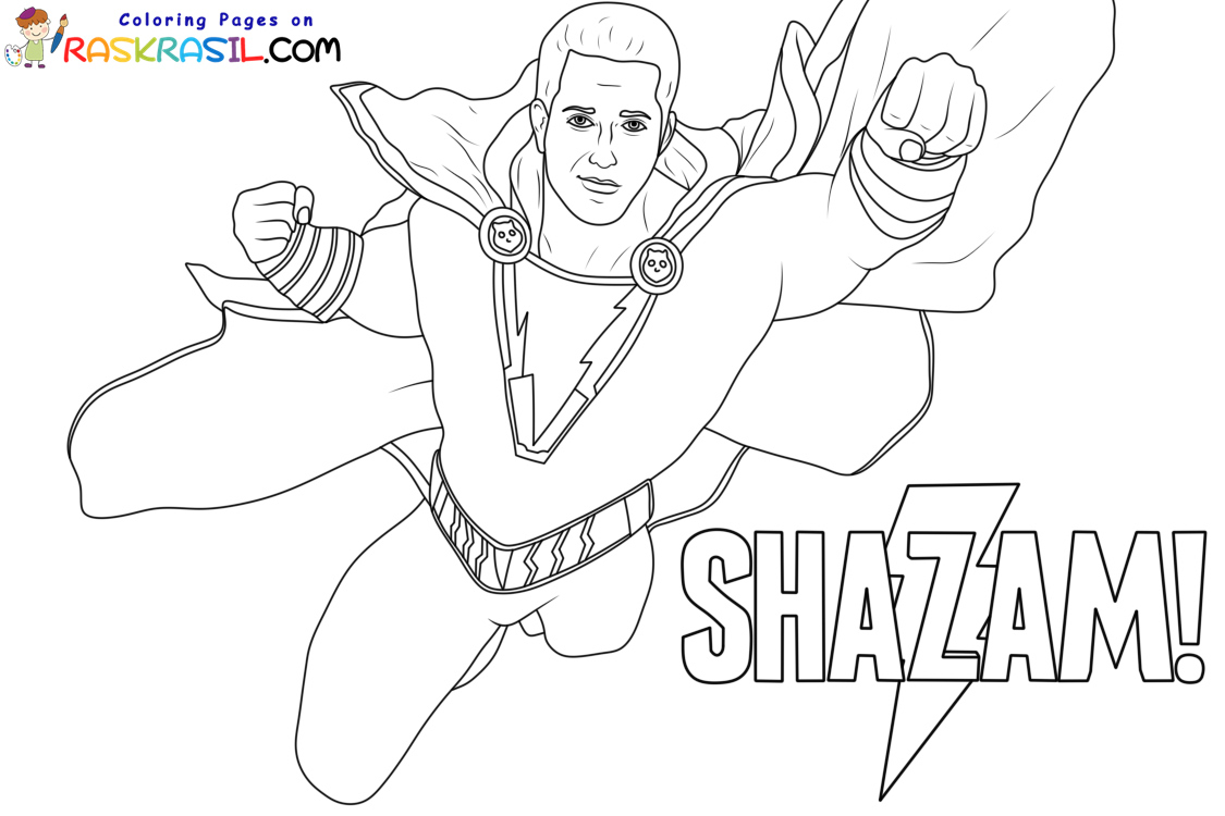 Ausmalbilder Shazam | 70 Malvorlagen Kostenlos zum Ausdrucken