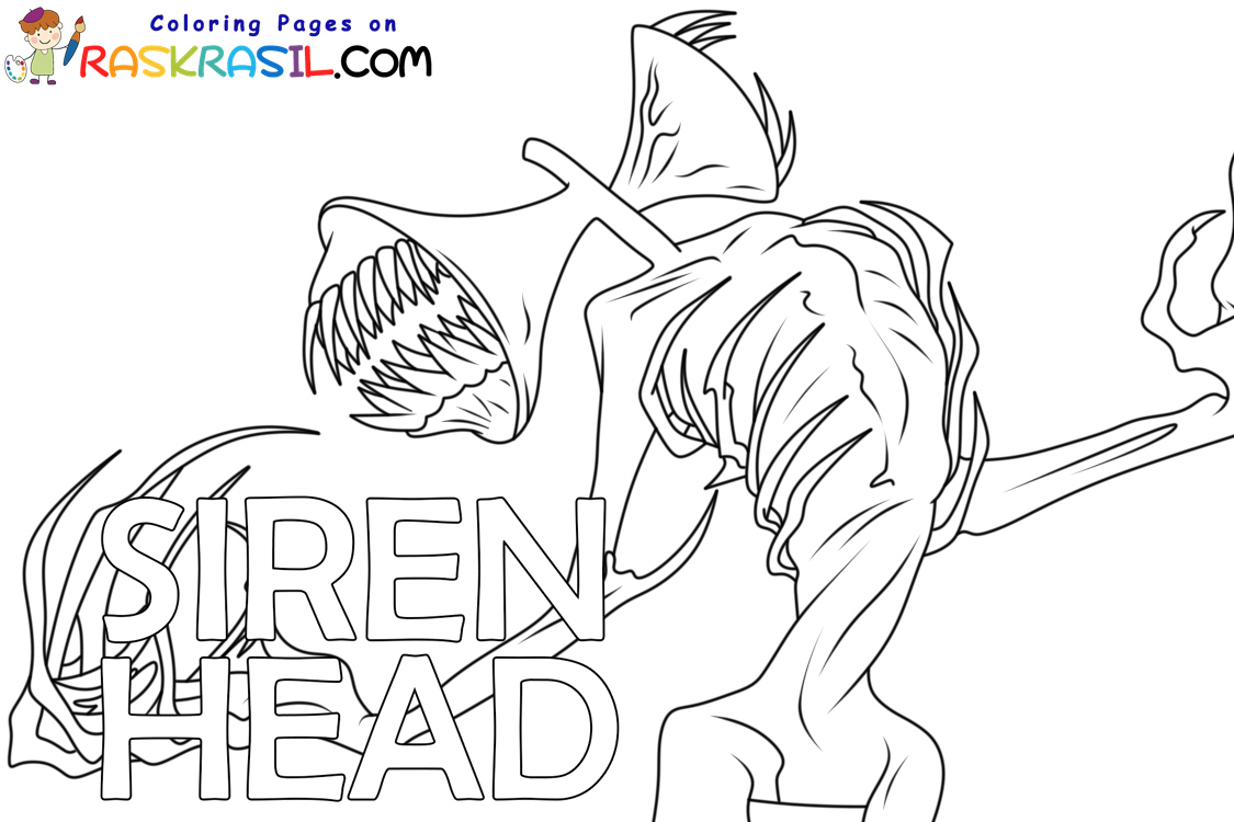 Creepy Siren Head Coloring Page - Free Printable Coloring Pages for Kids