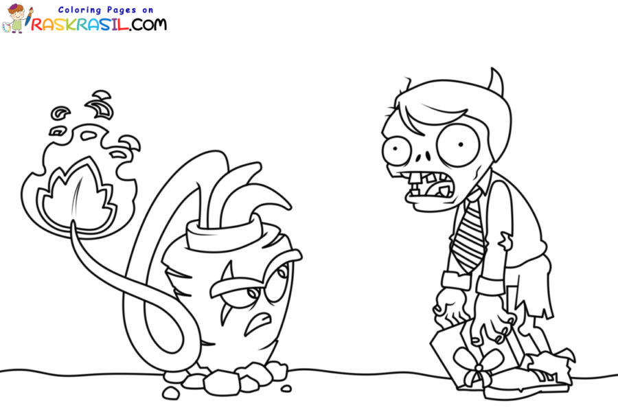 Coloriage Plants vs Zombies à imprimer