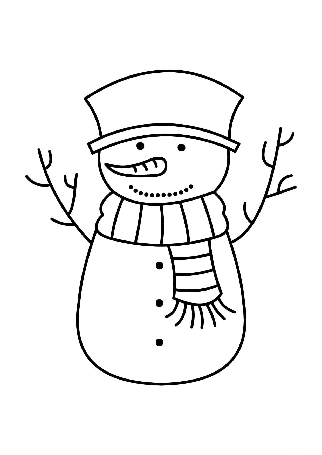 Раскраски Снеговик для детей. Распечатать беплатно