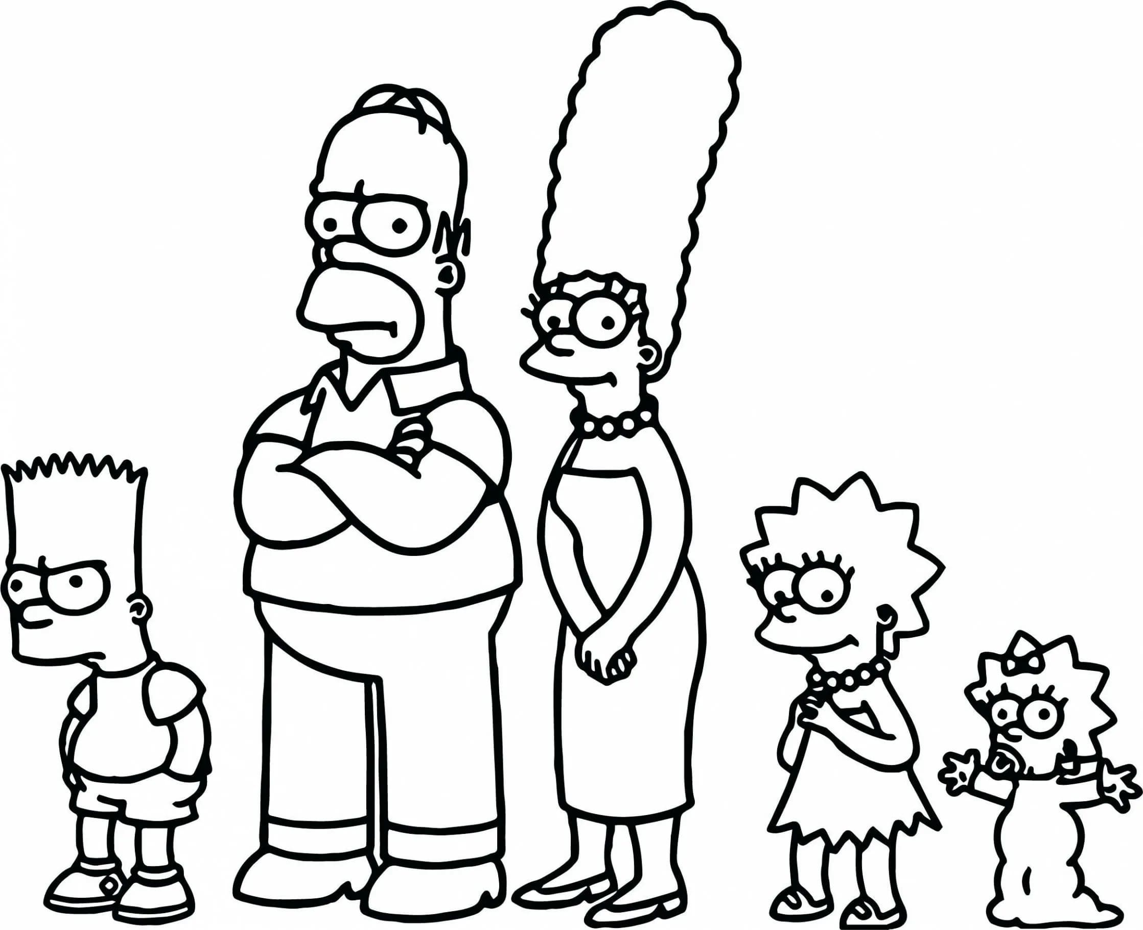 Ausmalbilder Simpsons | 100 Malvorlagen zum kostenlosen Drucken