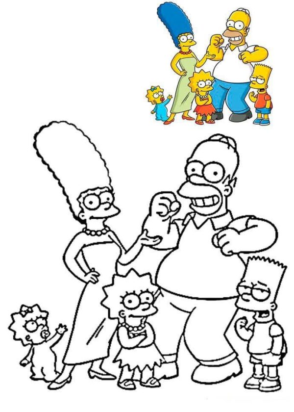 Disegni dei Simpson da colorare - 100 immagini per la stampa gratuita