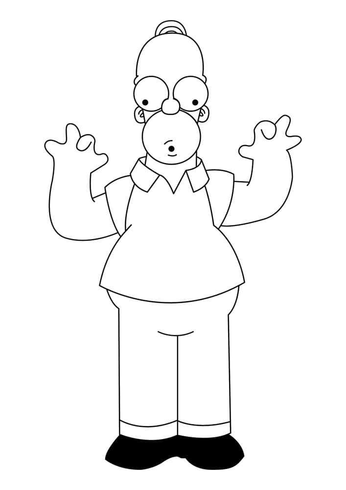 Homer Simpsons Homero Hellokids Colorier Donut Colorat Doughnut Isst 