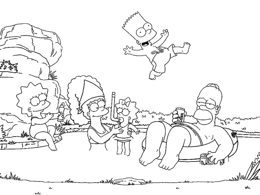Dibujos de Los Simpson para colorear - 100 imágenes para imprimir gratis