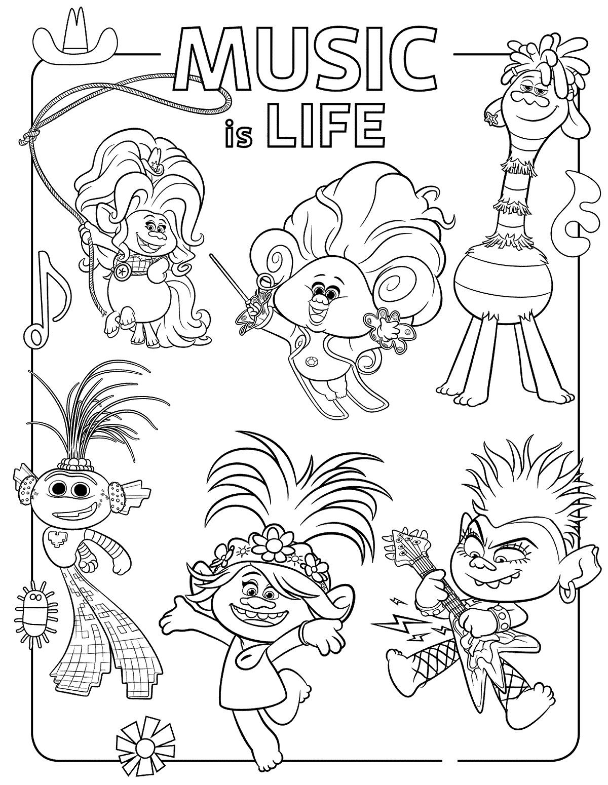 Troll Colouring Sheets Troll Colouring Sheets