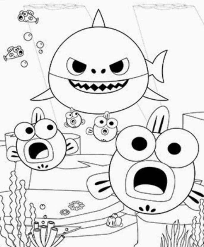 Baby Shark Coloring Pages | 70 images Free Printable
