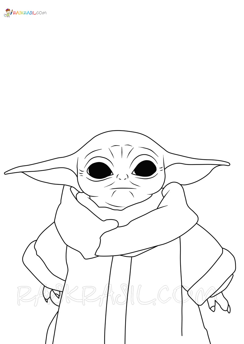 Coloriage Baby Yoda Mandalorian Et Le Baby Yoda Gratuit