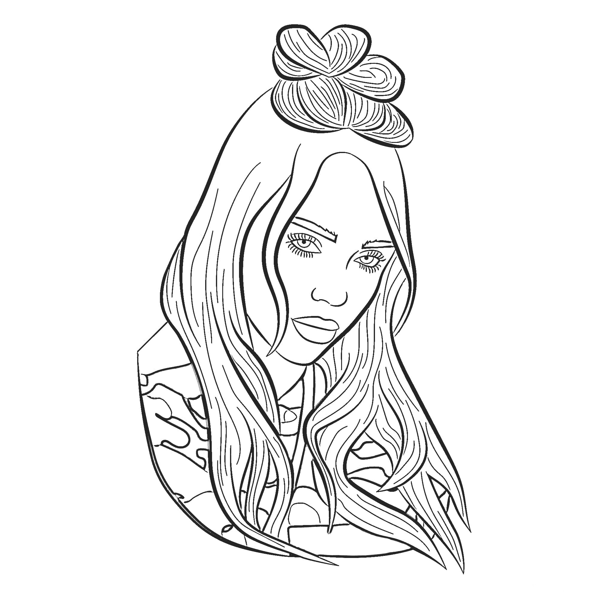 Coloring Pages Billie Eilish. Print Out Talented Singer