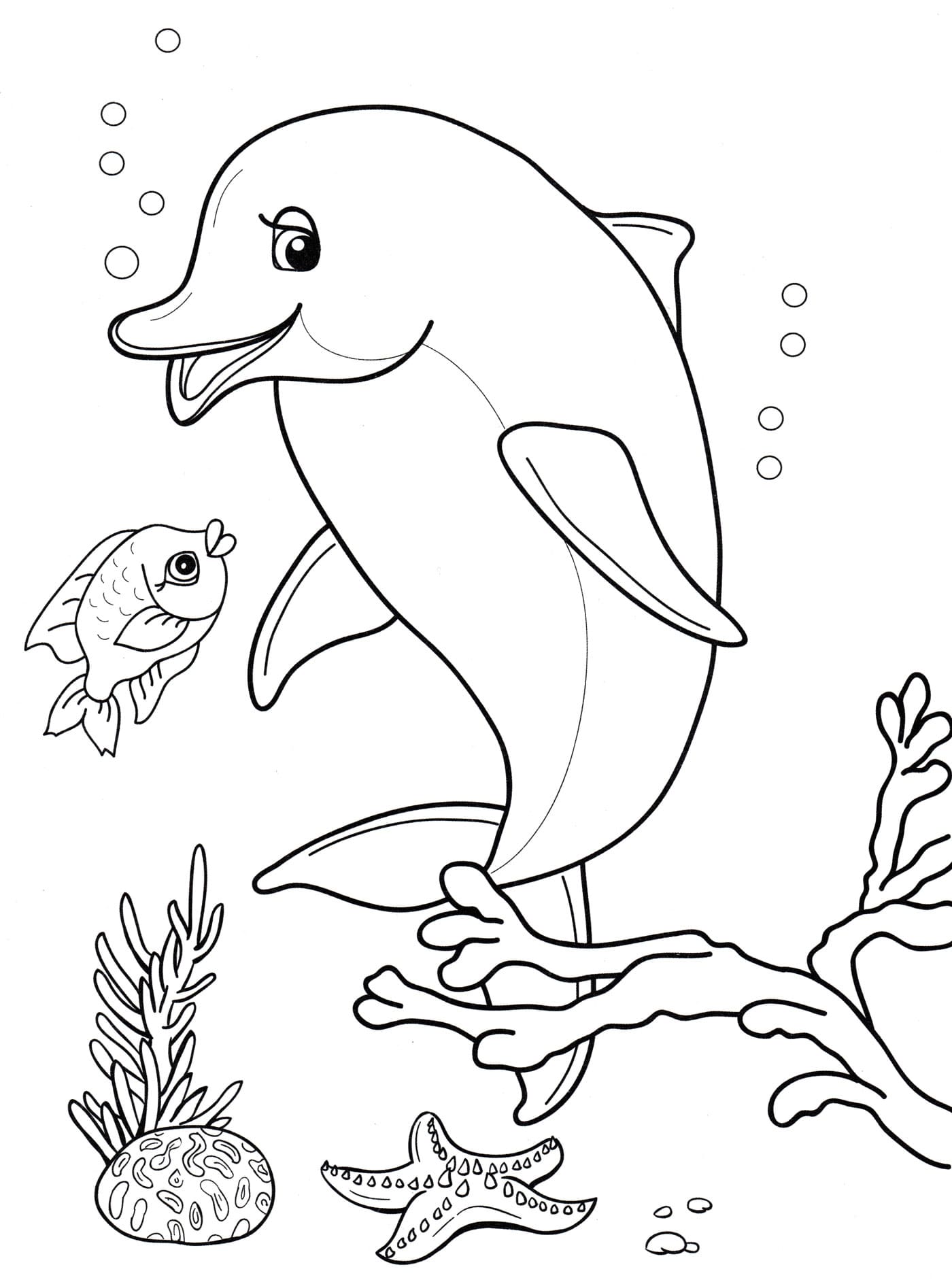 Dibujos para colorear de Delfines. 100 imágenes gratis para imprimir