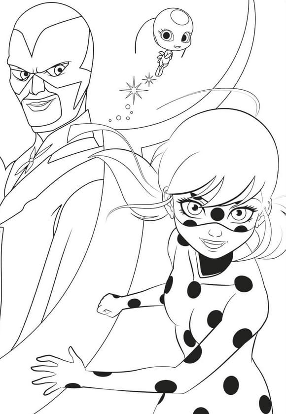 Ladybug and Cat Noir Coloring Pages