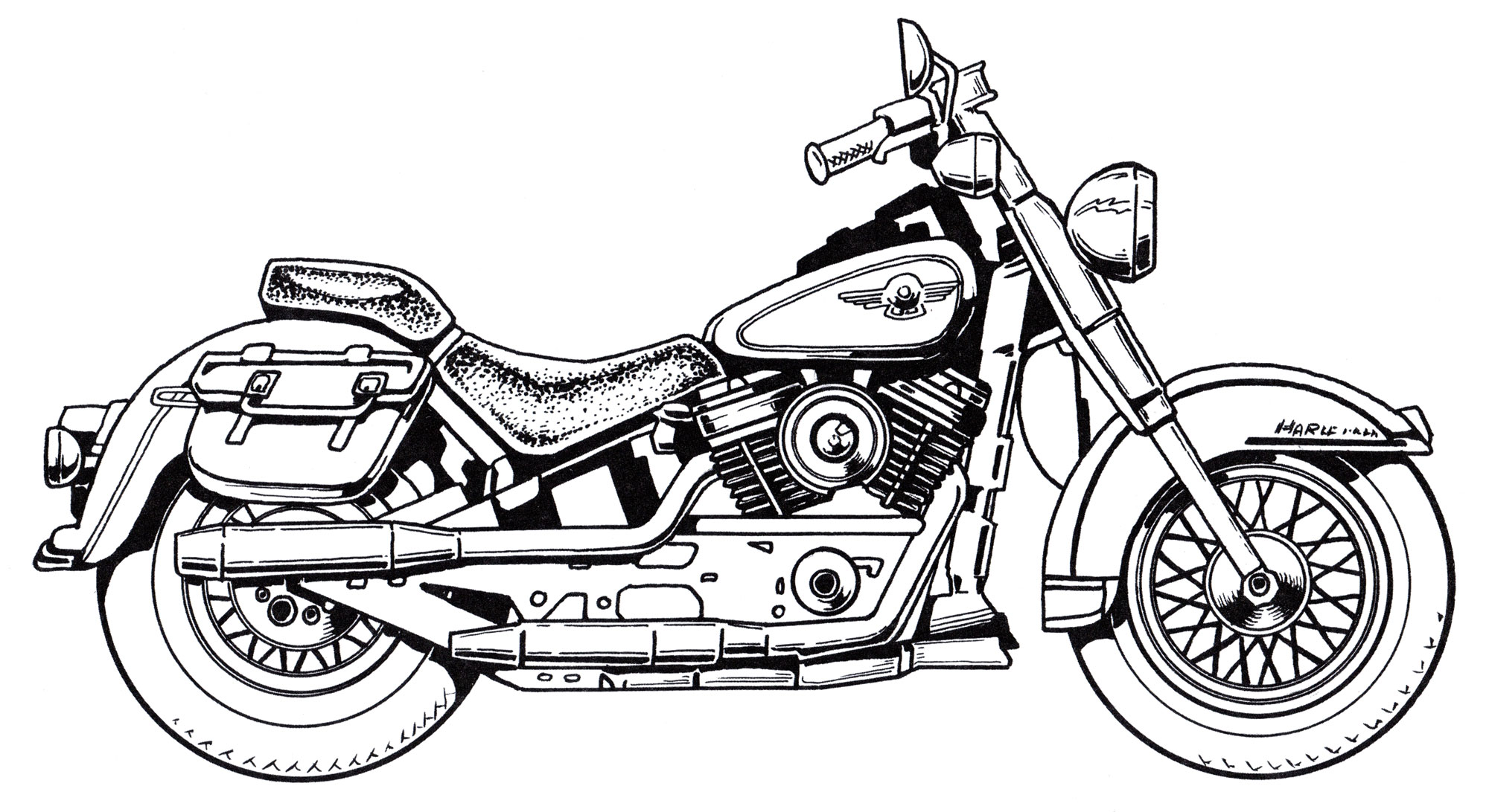 Разукрашки мотоциклы Harley Davidson