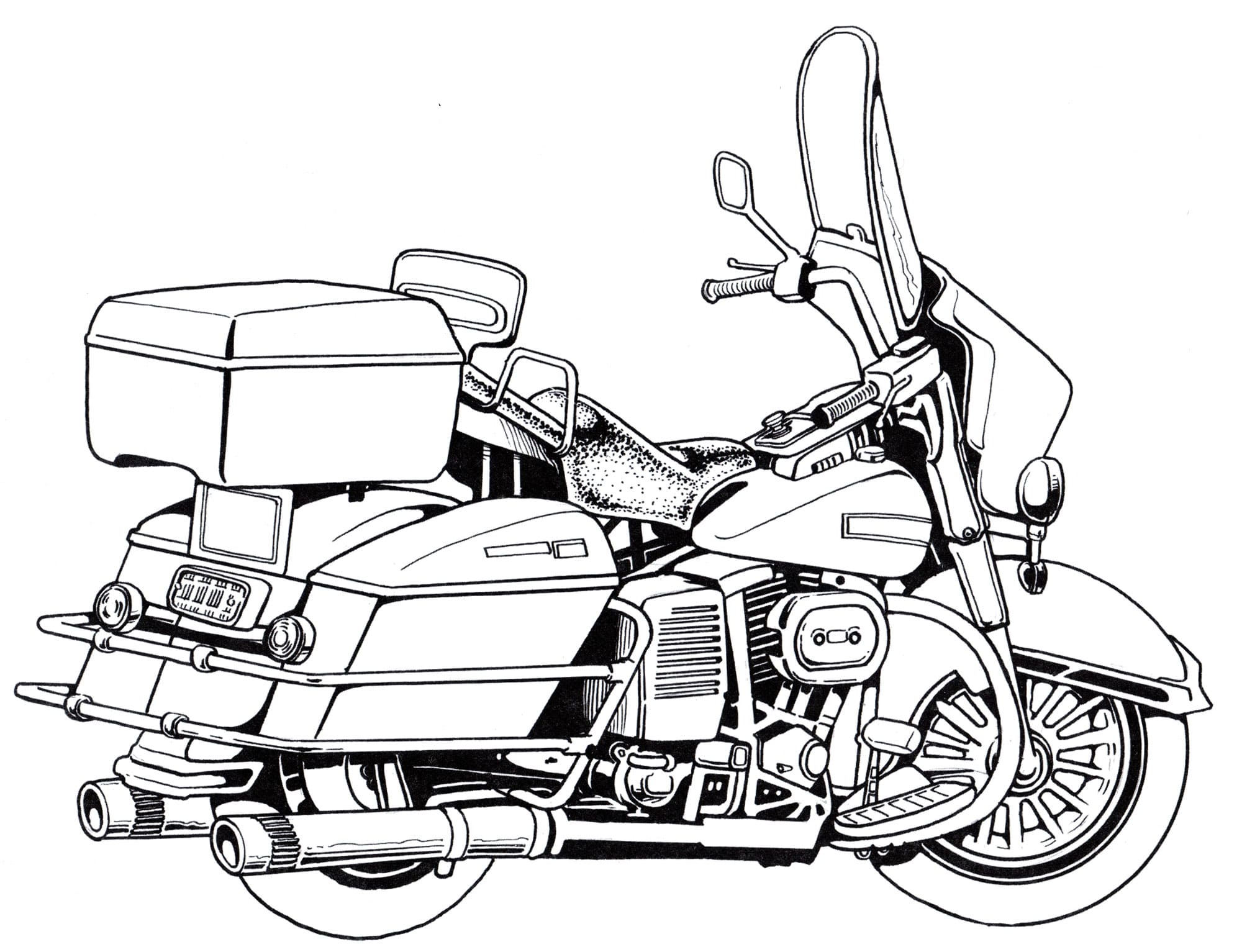 Motorcycle Coloring Pages For Kids. Free Printable
