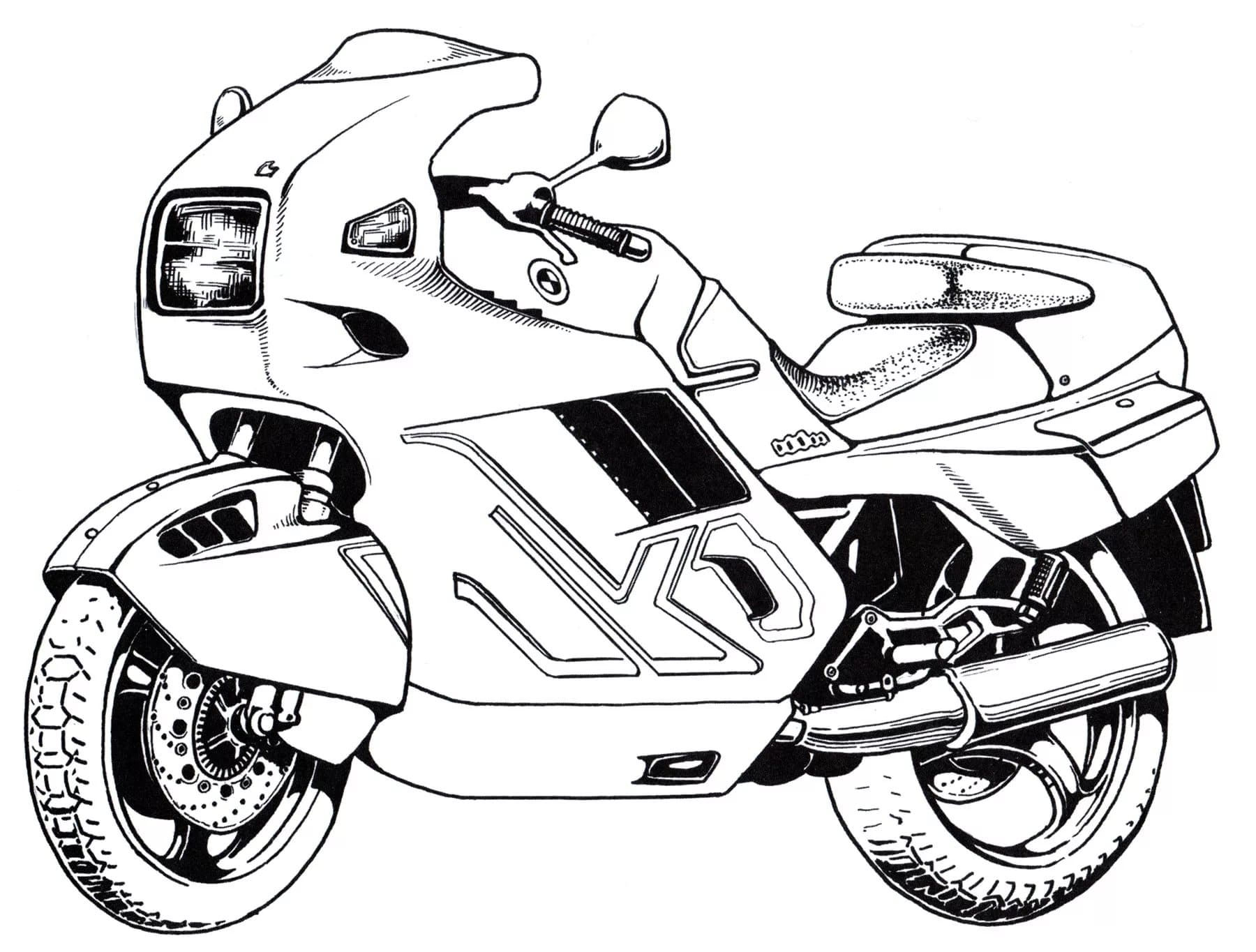 Раскраска Мотоцикл для детей мальчиков спортивные распечатать бесплатно