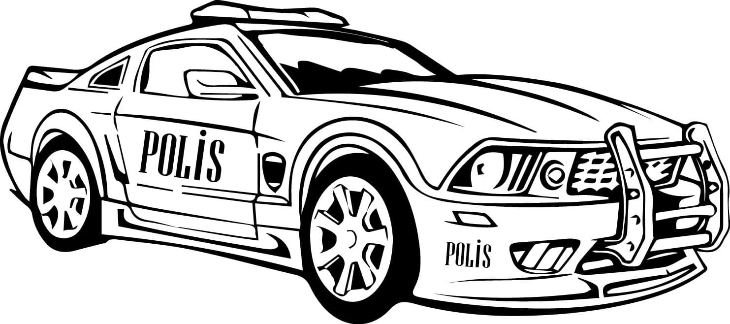 Police Race Car Coloring Pages