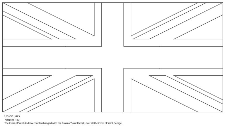 Great Britain flag coloring pages. Print for free online
