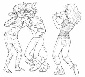 Dibujos de Ladybug y Cat Noir para Colorear