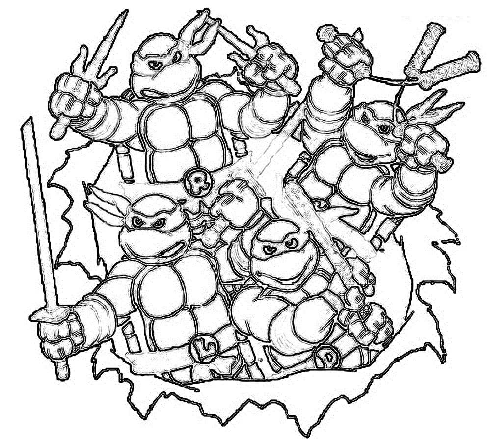 Dibujos de Tortugas Ninja para Colorear - 110 imágenes para imprimir gratis