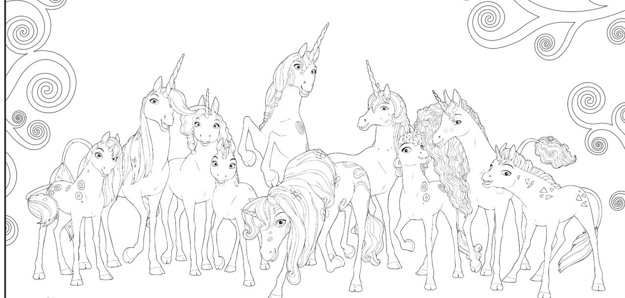 unicorn coloring pages 100 black and white pictures print