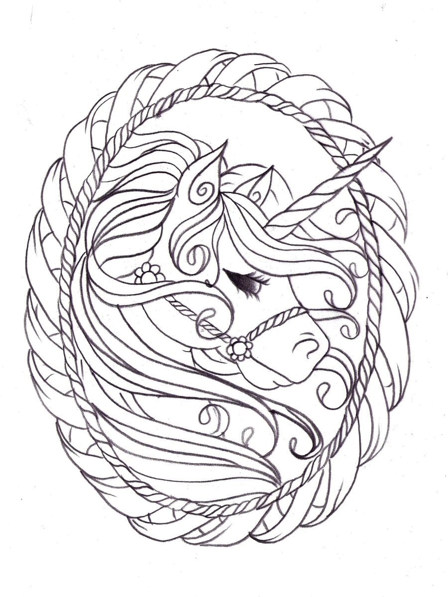 Unicorn Coloring Pages, 100 Black and White Pictures. Print ThemOnline!