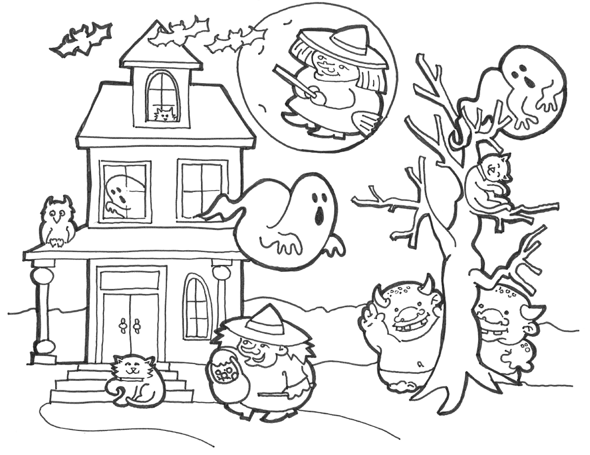 Halloween Coloring Pages for Kids, 100 Pictures. Print Them Online!