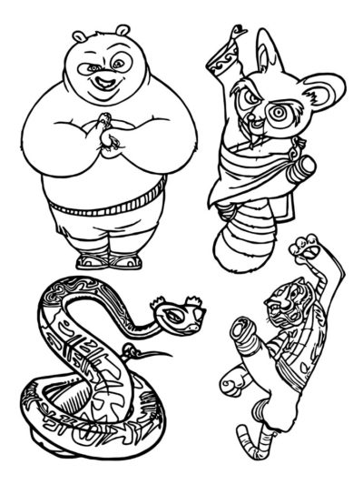 Desenhos do Kung Fu Panda para colorir - 100 imagens para imprimir