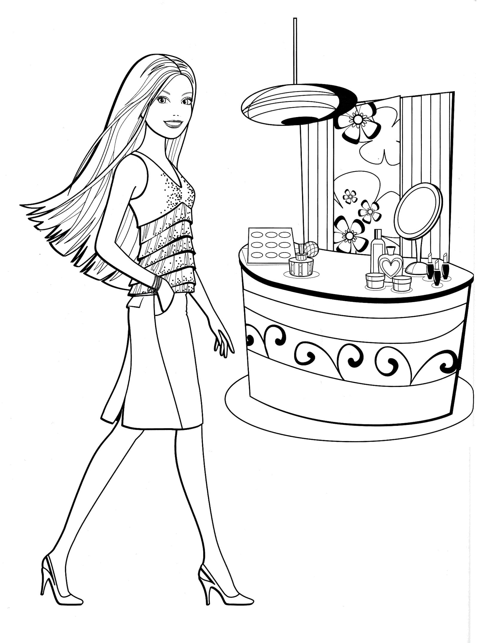 Download Barbie Coloring Pages. Print for Free. 100 Pictures