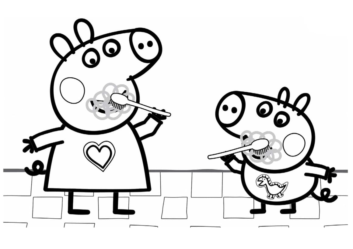 Dibujos de Peppa Pig para colorear, su familia y amigos. Imprime en línea