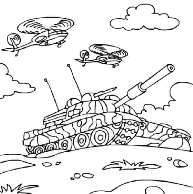 Desenhos de Tanques para Colorir